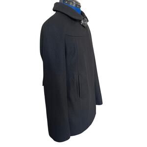 Betsey Johnson Wool Blend Black Swing Dress Coat Size 8 Pea Coat Retro 60s Twee